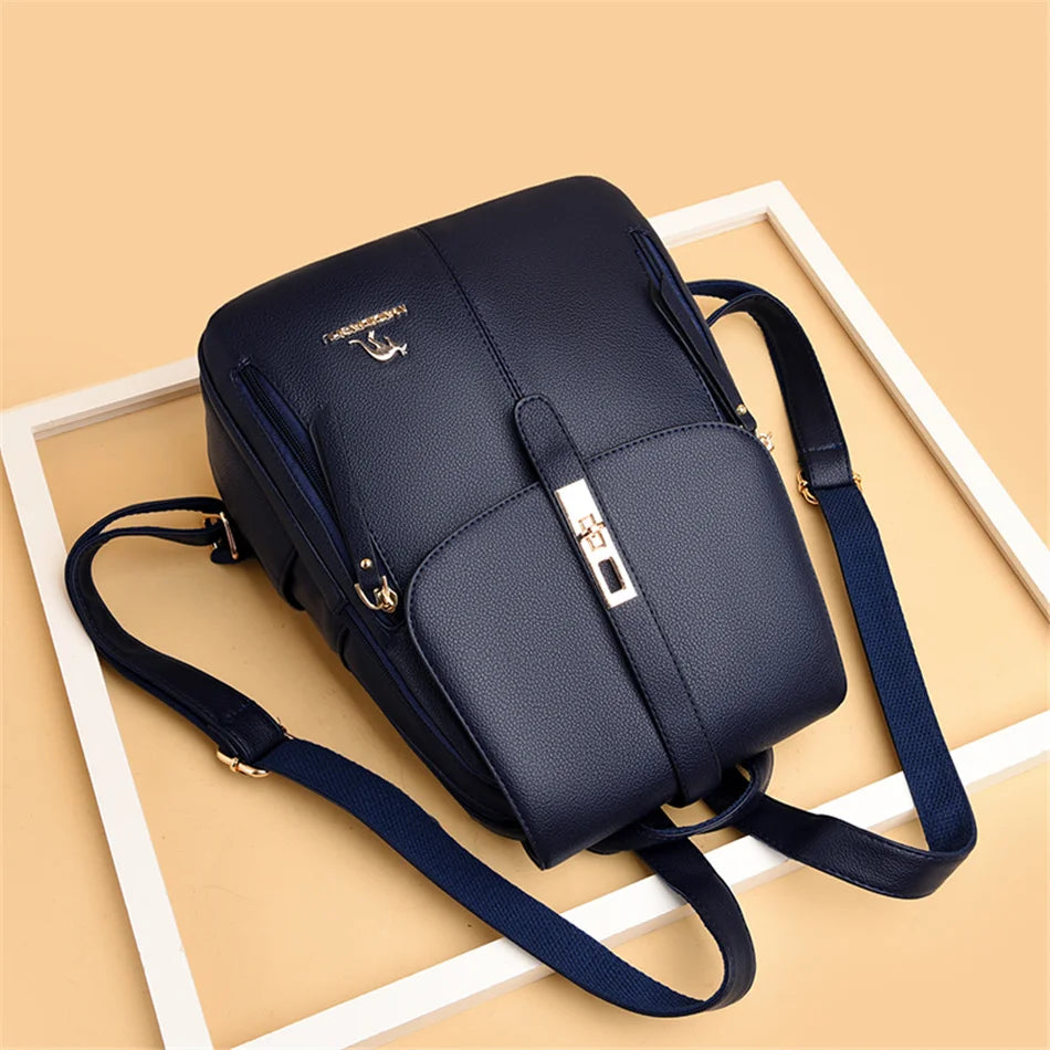 Leather Backpacks Vintage Female Shoulder Bags