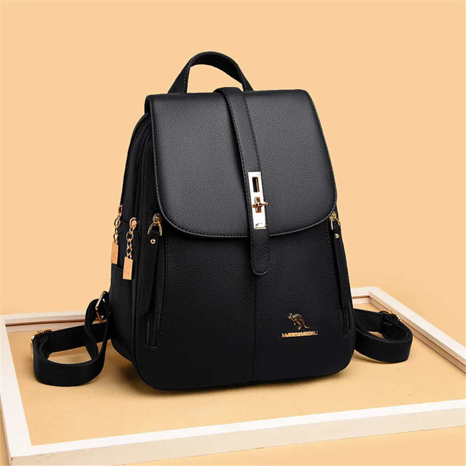 Leather Backpacks Vintage Female Shoulder Bags