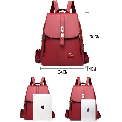 Leather Backpacks Vintage Female Shoulder Bags