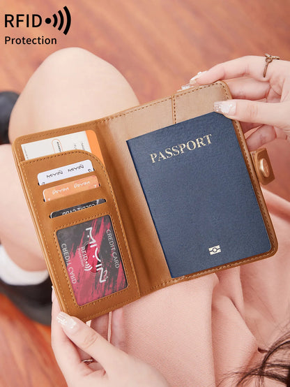 passport clip multifunctional PU leather wallet