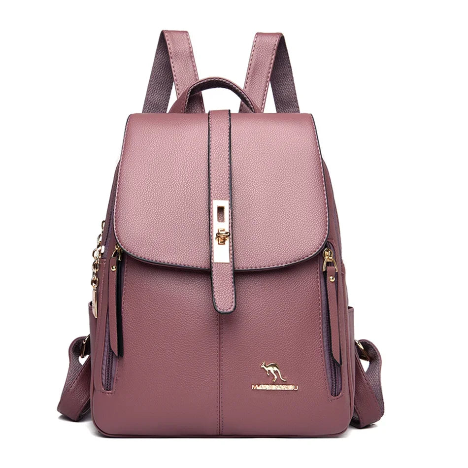 Leather Backpacks Vintage Female Shoulder Bags