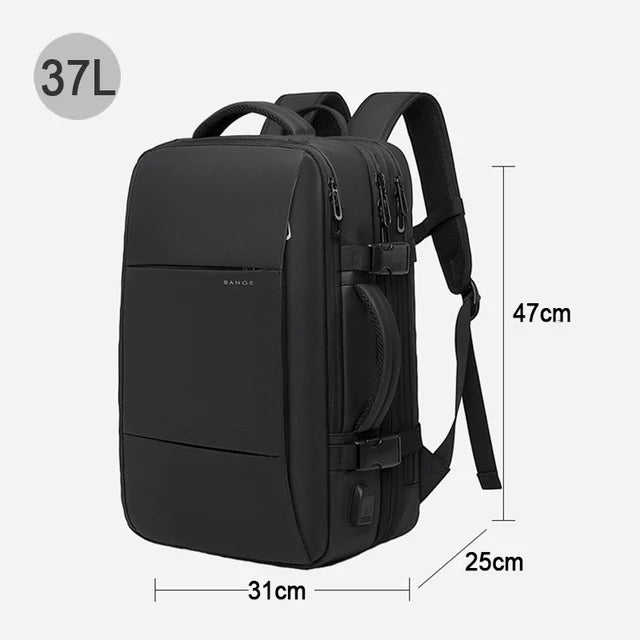 Travel Backpack Men Expandable USB Bag