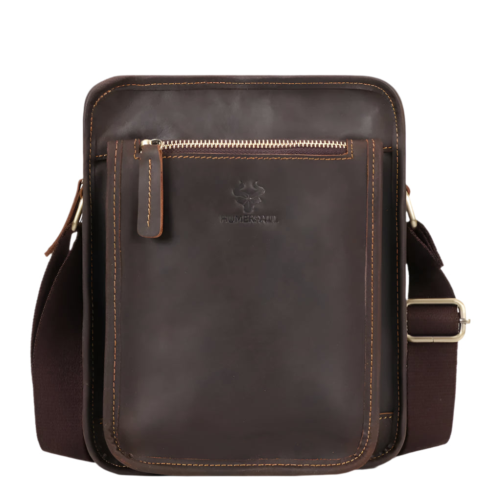 Men's Shoulder Bags Full Grain Leather Casual Crossbody Bags