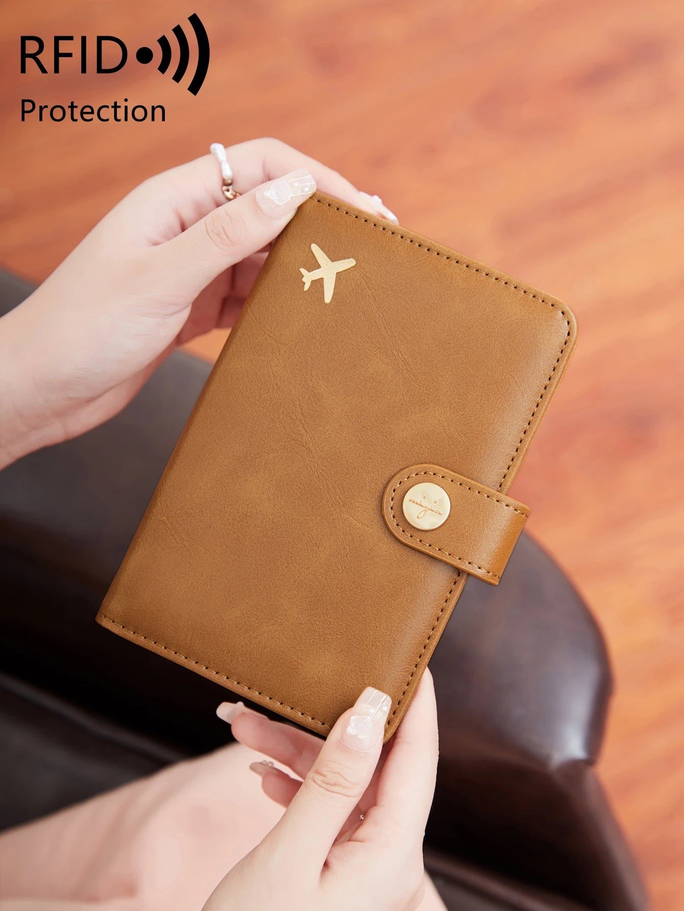 passport clip multifunctional PU leather wallet