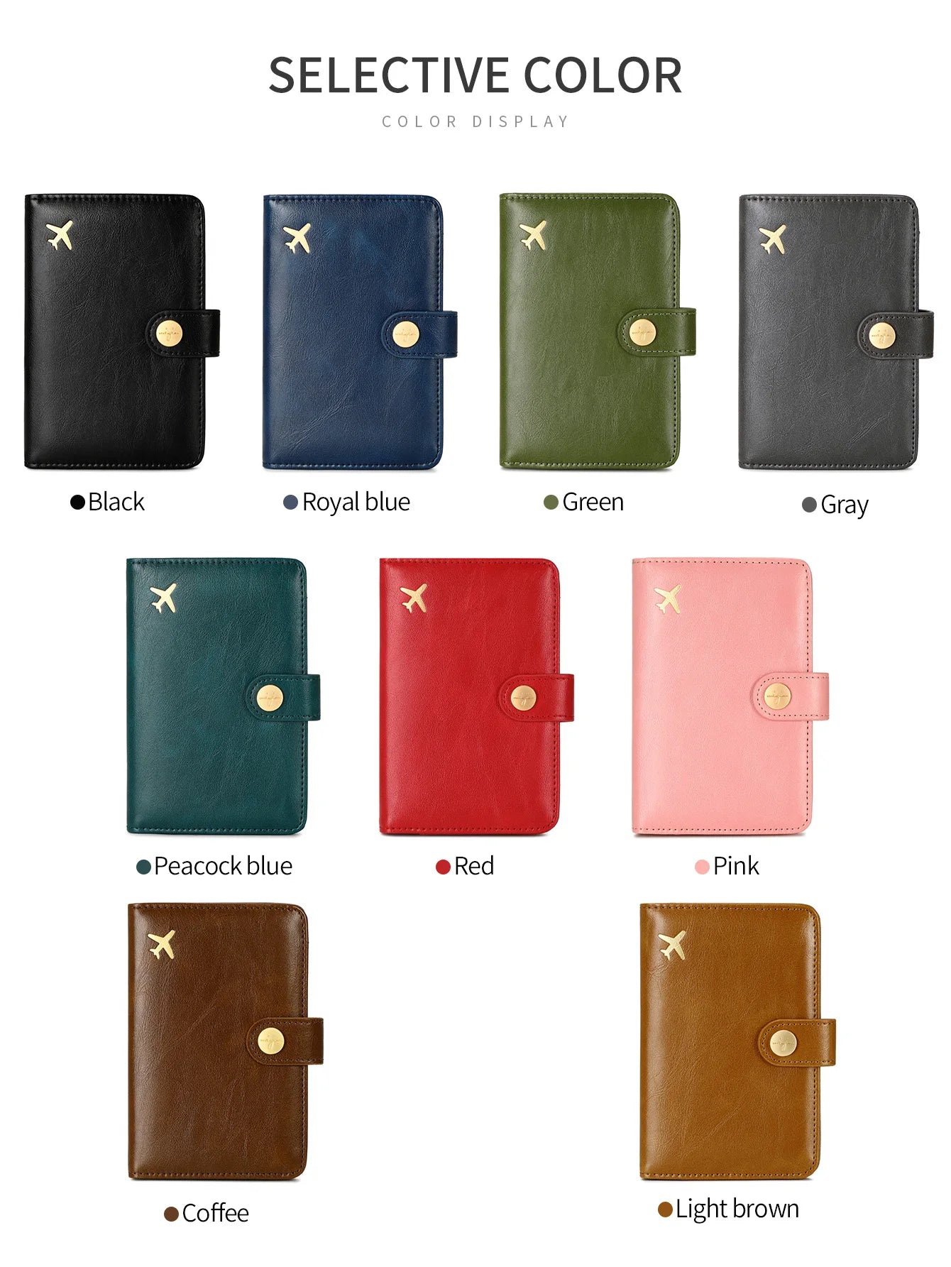 passport clip multifunctional PU leather wallet