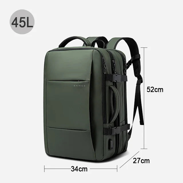 Travel Backpack Men Expandable USB Bag