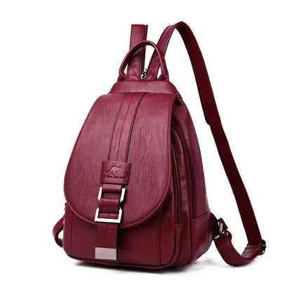 Women Leather Backpacks Female Vintage Backpack