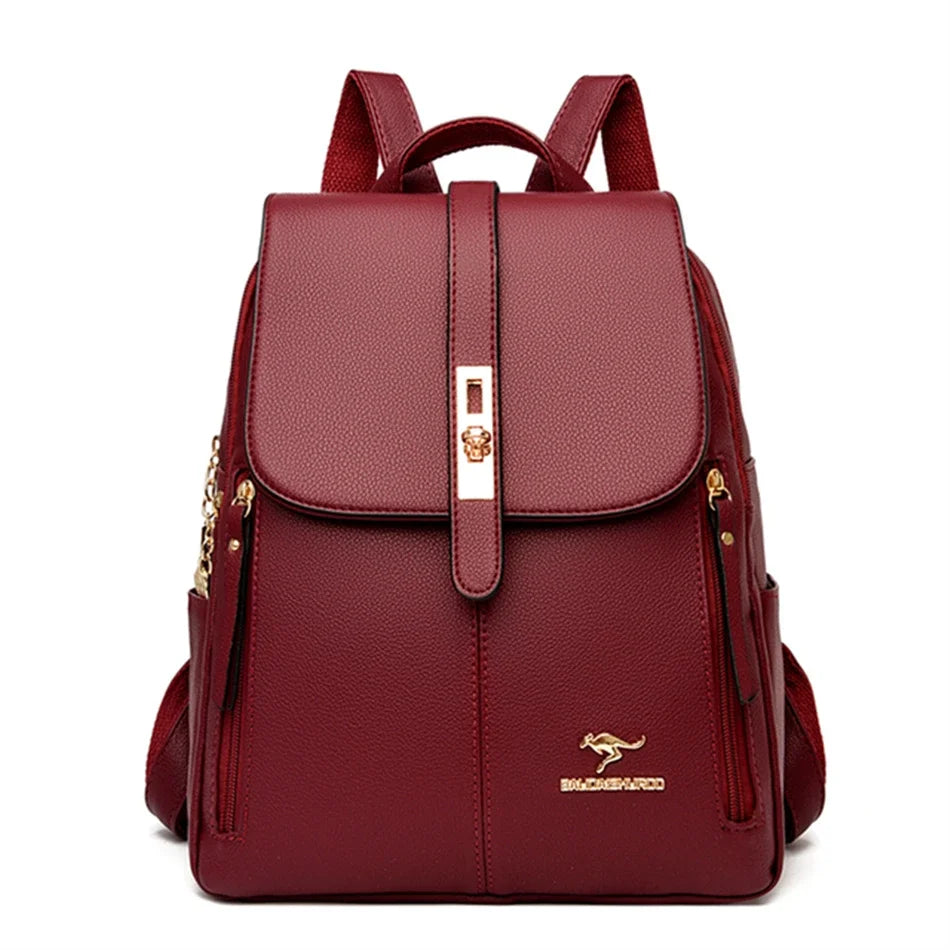 Leather Backpacks Vintage Female Shoulder Bags