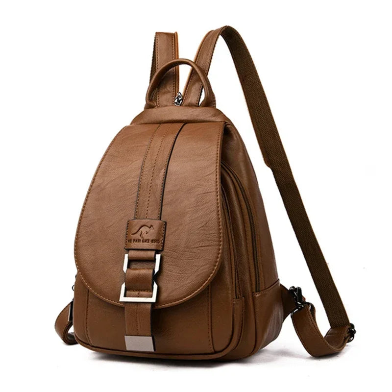 Women Leather Backpacks Female Vintage Backpack