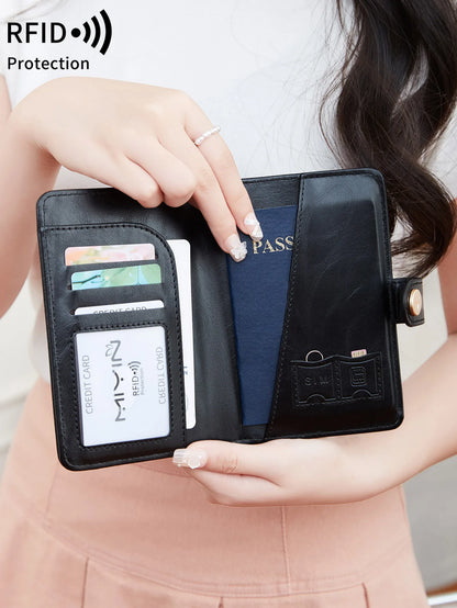 passport clip multifunctional PU leather wallet