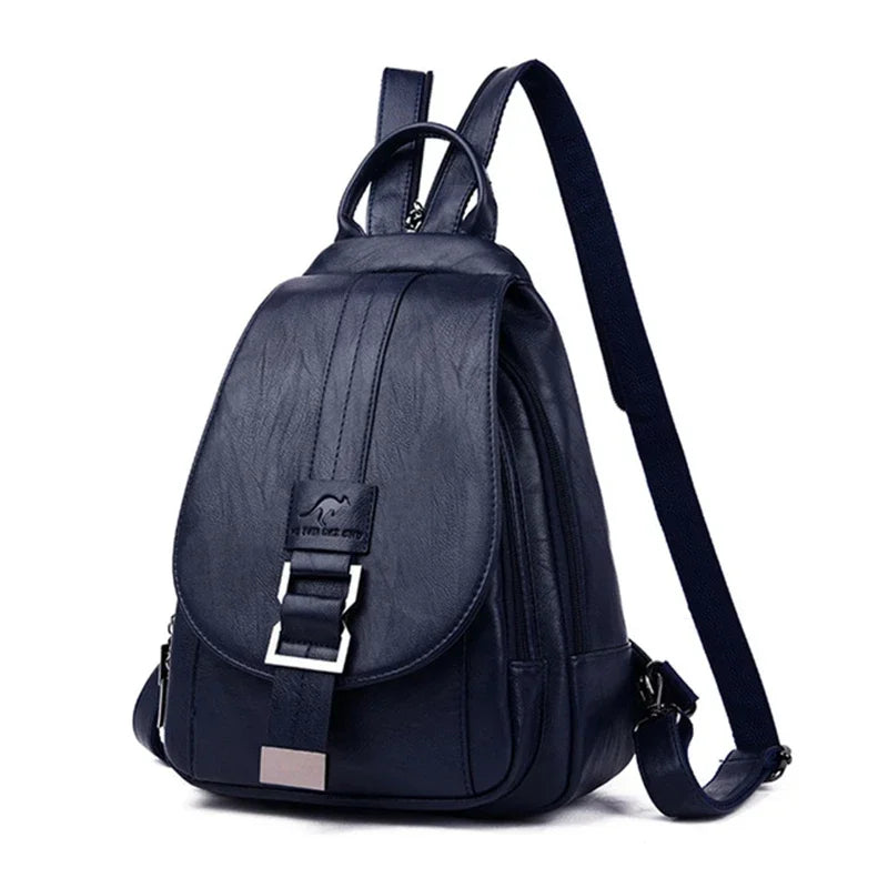 Women Leather Backpacks Female Vintage Backpack