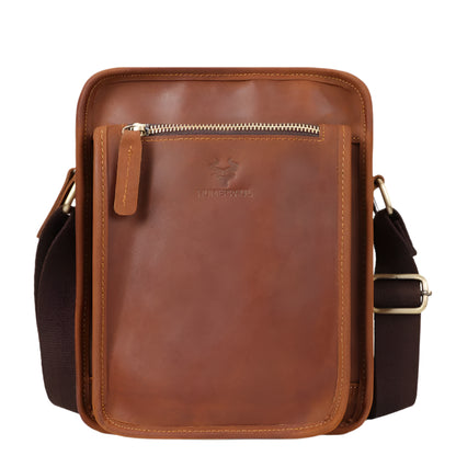 Men's Shoulder Bags Full Grain Leather Casual Crossbody Bags