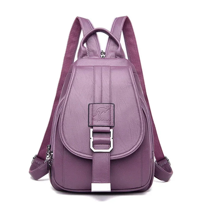 Women Leather Backpacks Female Vintage Backpack