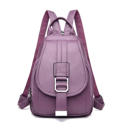 Women Leather Backpacks Female Vintage Backpack